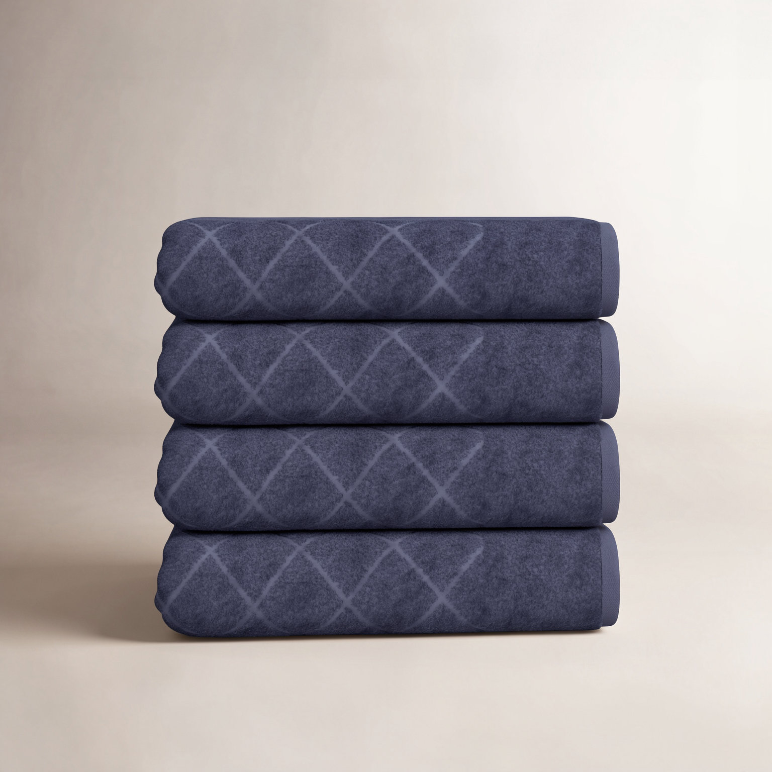 Turkish Cotton Bath Towel Set, Navy