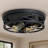 2 Pack 4-Light Matte Black Industrial Flush Mount Ceiling Light