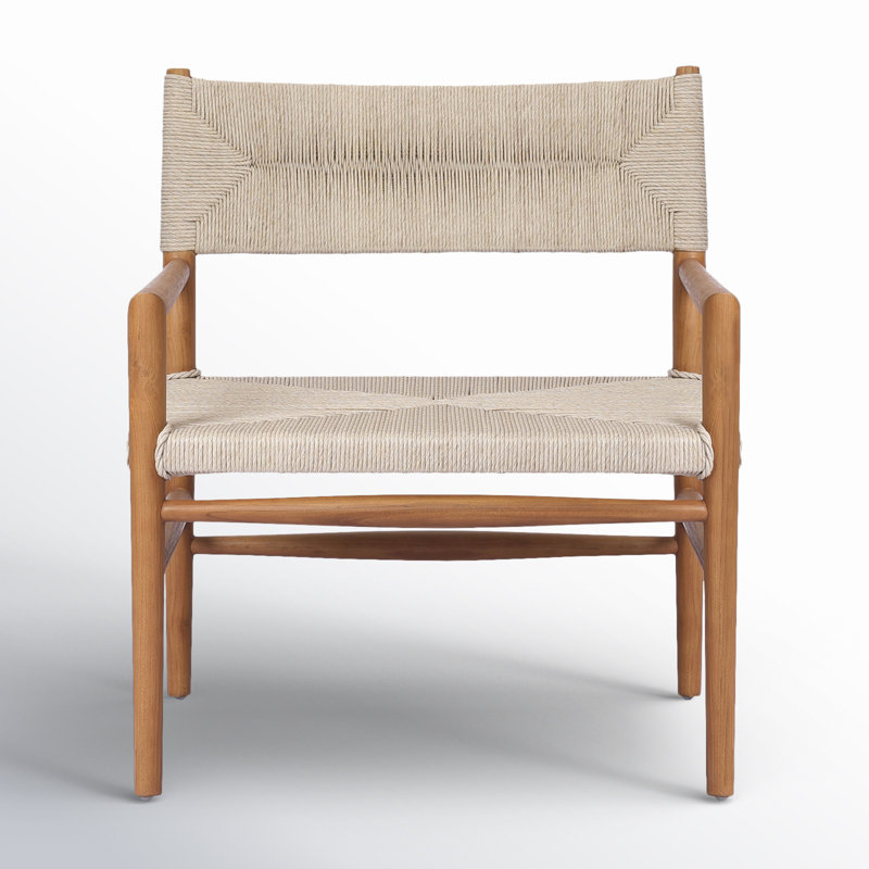 Lomas Outdoor Dining Armchair, Natural Teak/Light Brown