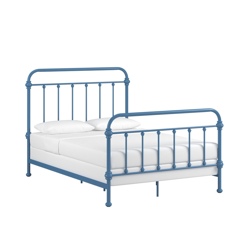 Eberhart Metal Open-Frame Bed, Full, Blue