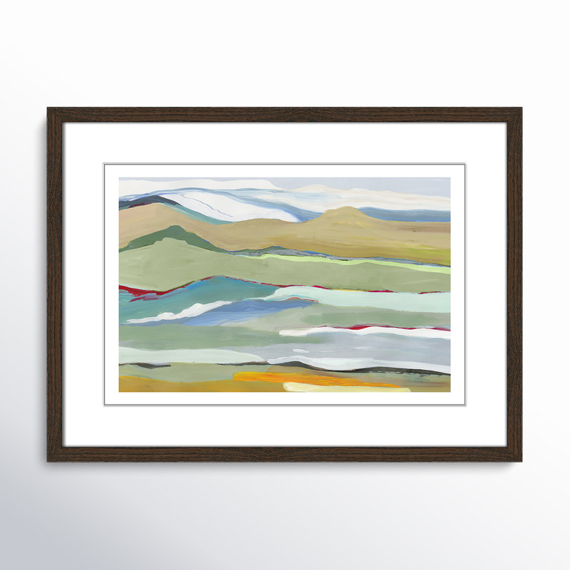Dee Goodbye Summer on the Hills - Picture Frame Painting, Black Wood Framed, 29.5" H x 41.5" W x 0.75" D
