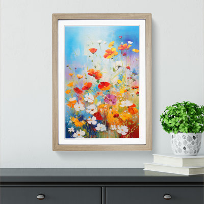 Wildflowers Action Painting Art - Framed Print