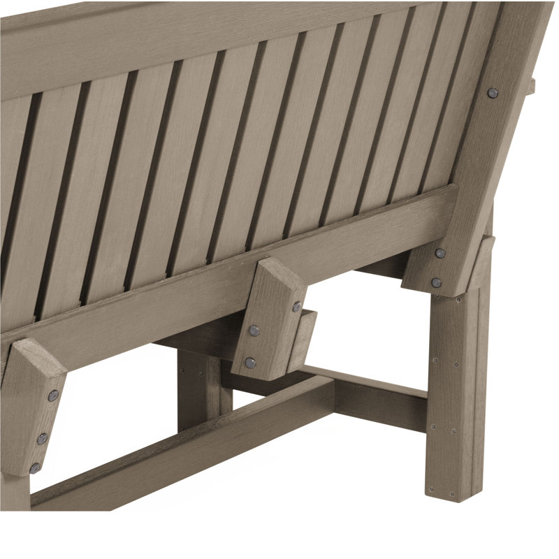 Banc d'extérieur en plastique recyclé Lunz, Brun bois
