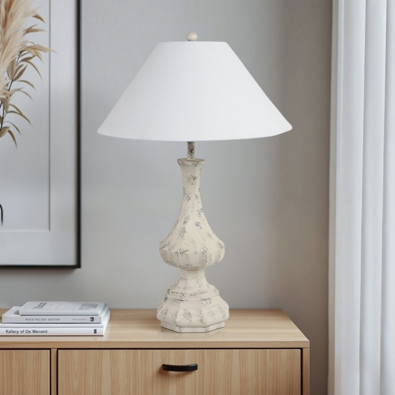 Lampe de table antique en résine, H 31 po, résine 31 po - 20,0 po x 20,0 po x 31,0 po