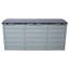 Coffre de terrasse de 75 gallons (21,2 po H) avec roues, en plastique gris.
