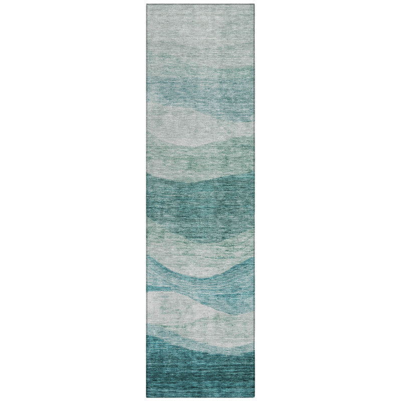 Machine Washable Indoor/Outdoor Chantille ACN1141 Seafoam Rug, Runner 2'3" x 7'6"
