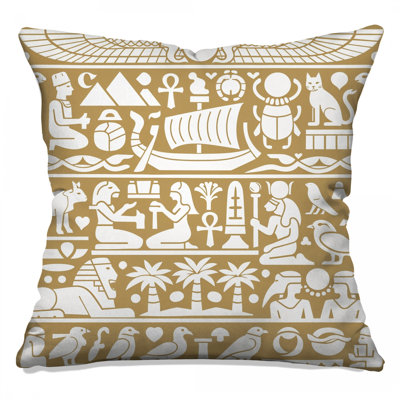 Egyptian Hieroglyphs Symbols Double Sided Throw Pillows
