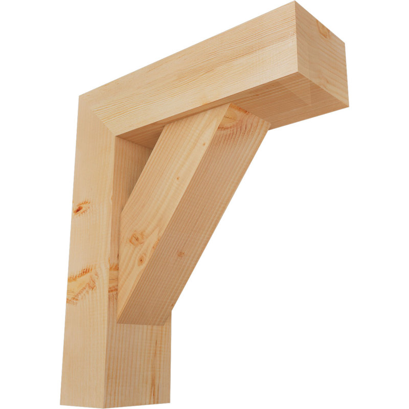 Traditional Block Bracket w/ Offset Brace, 28 x 24, 7 1/2"W Douglas Fir (Smooth)
