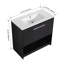 Meuble-lavabo de salle de bain avec lavabo en céramique, 2 portes à fermeture douce, meuble-lavabo autoportant, contreplaqué-887185851