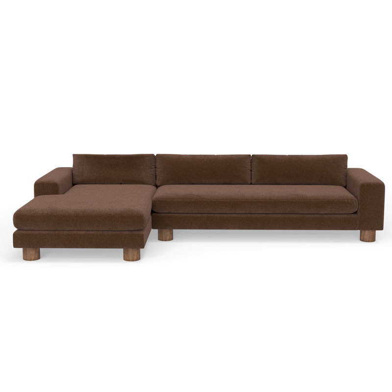 Milo 135" 2-Piece Sectional, Chocolate , Left Hand Facing