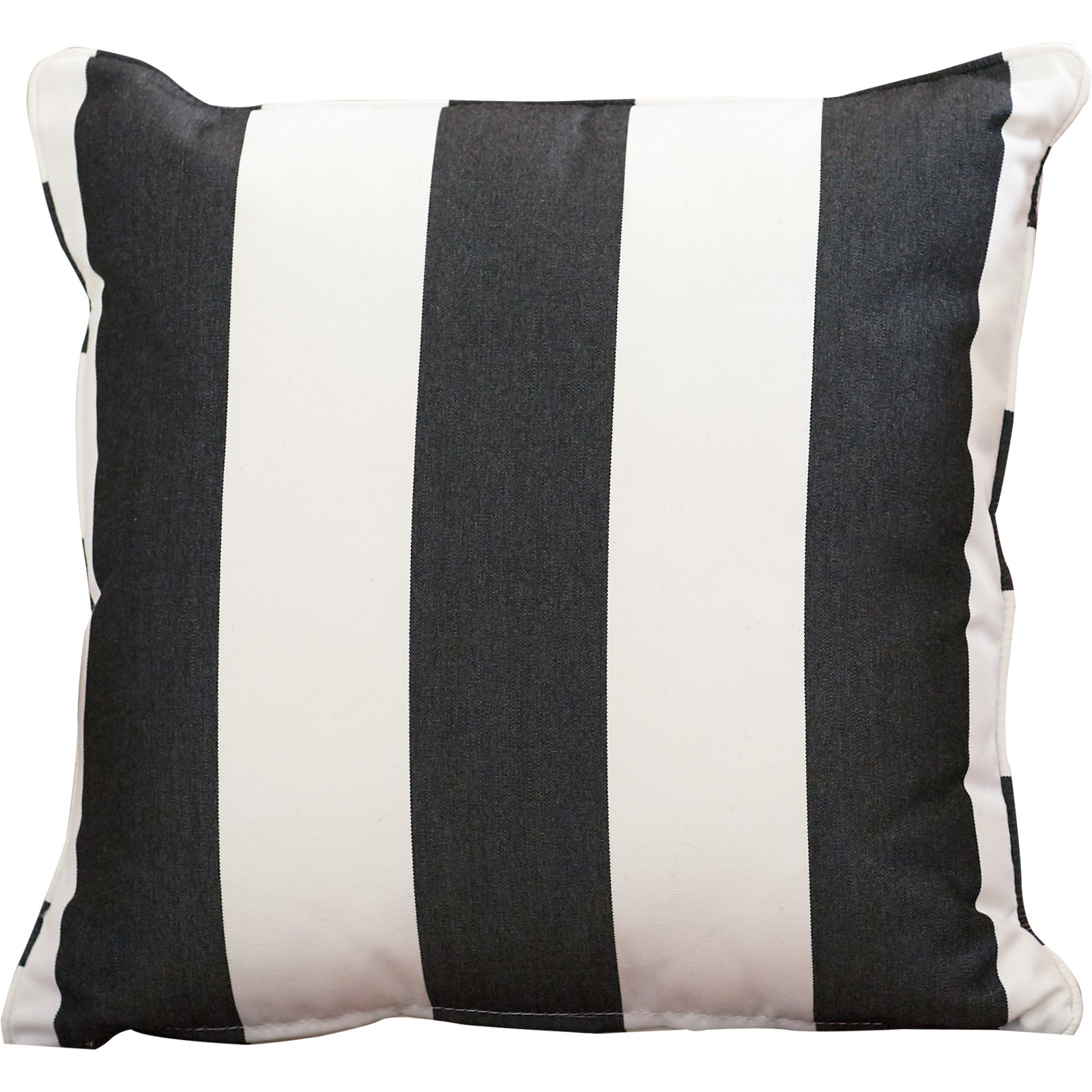 Striped Sunbrella® Indoor/Outdoor Throw Pillow, Cabana Classic Black Stripe Sunbrella®, 22", 22"