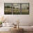 Rustic Clouds Meadow Landscape Vintage Wood Nursery Decor Framed Canvas 3 Pieces Print Wall Art-119405874-90847426