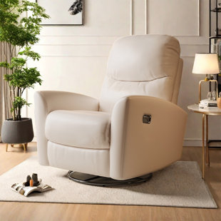 360° Rotating Faux Leather Recliner with High Back