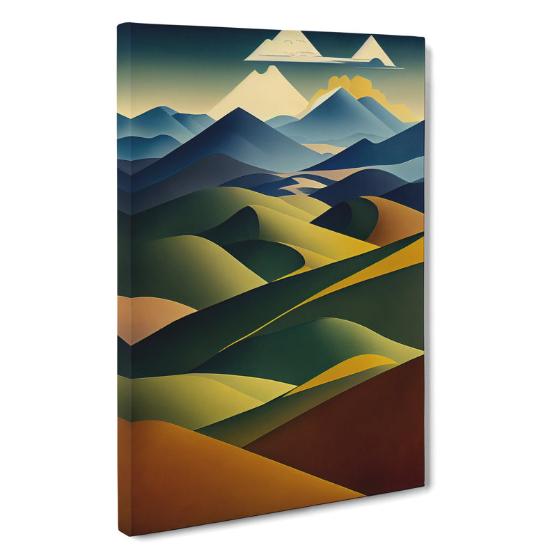 Abstract Mountain Landscapes No.5 - Wall Art, Wrapped Canvas, 60cm H x 40cm W, No Matte
