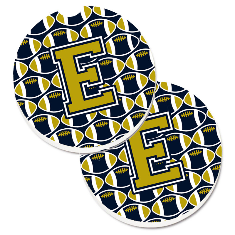 Sous-verre de football, E, Or / Bleu
