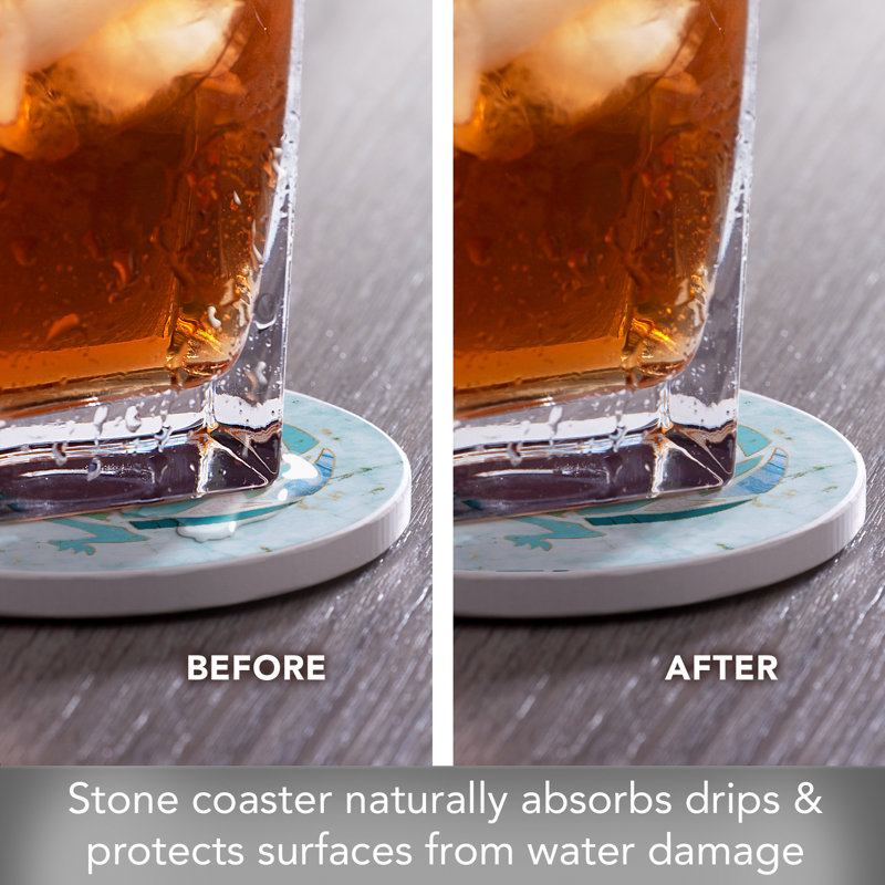 Marbled Gecko Single Round Stone Coaster Create Your Own Set