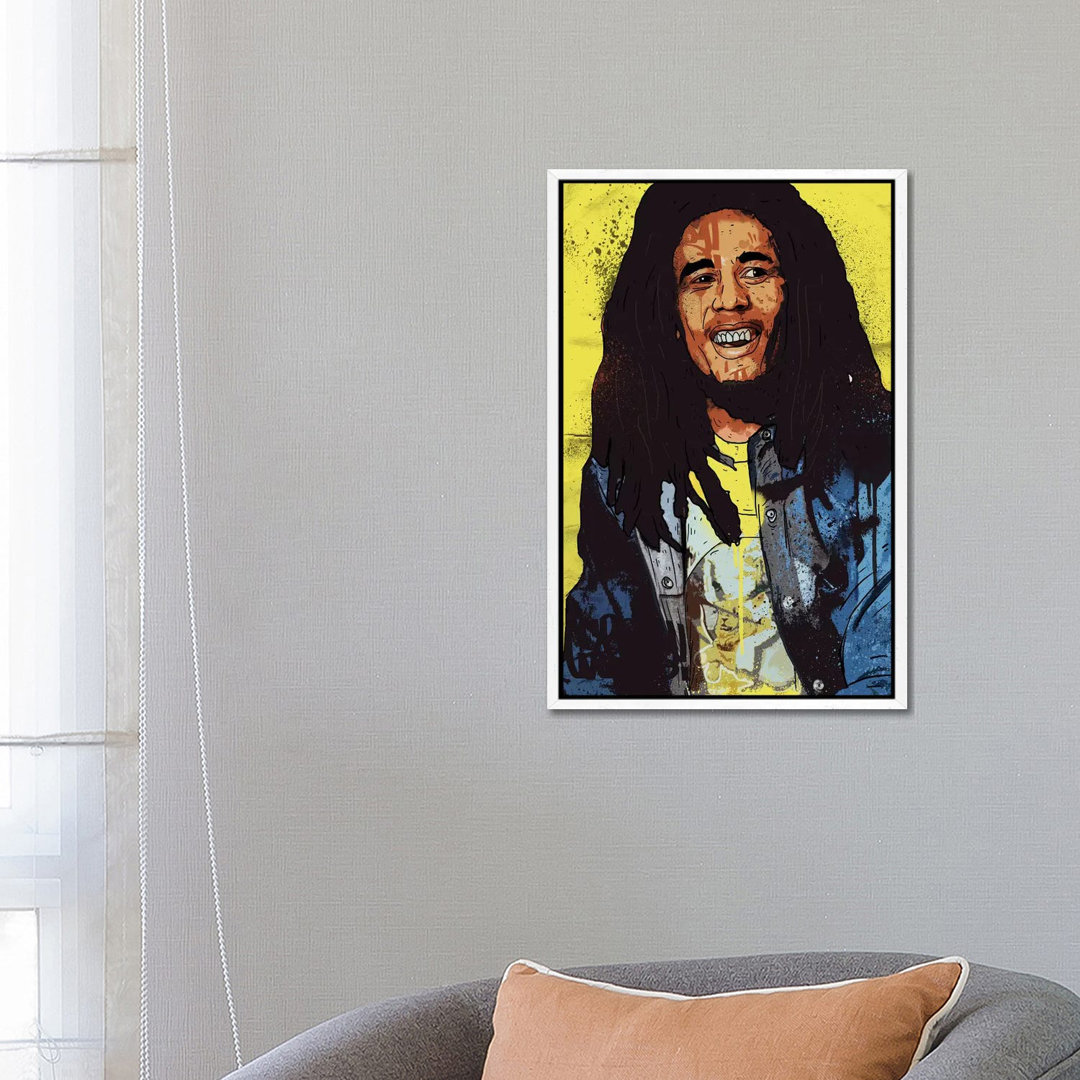 Bob Marley von Nick Cocozza - Floater Frame Gallery-Wrapped Canvas Giclée on Canvas