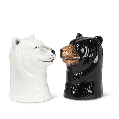 Salière et poivrière ours noir et ours polaire
