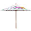 9' Wooden Umbrella with Hand Painted Cover-1841093812