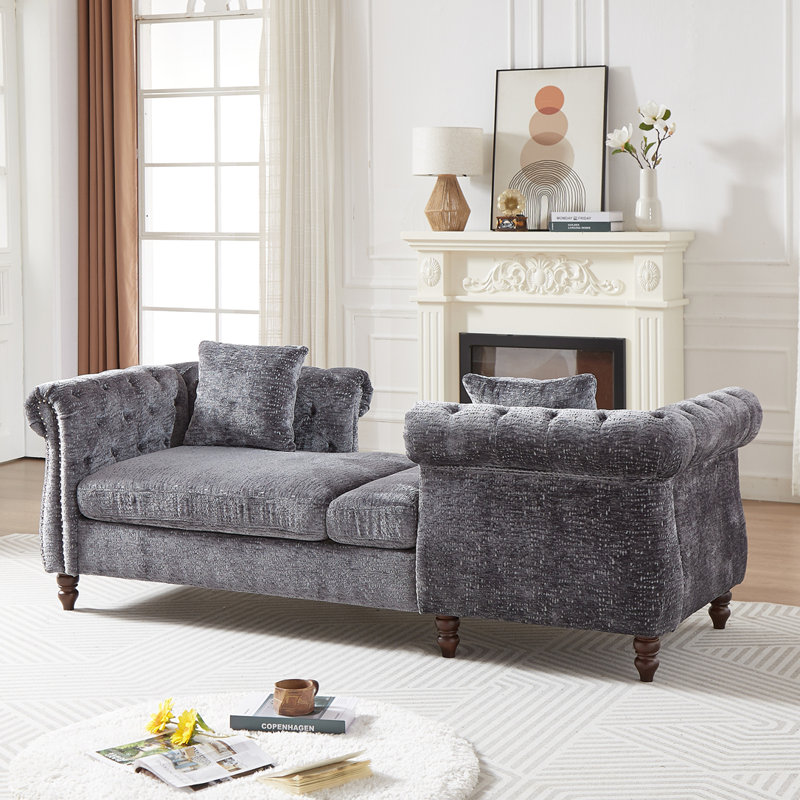 Canapé 81 po en chenille, Gris