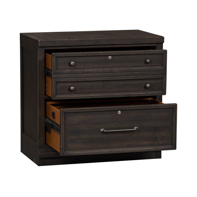 Sonntag 34'' Wide 2 -Drawer File Cabinet, Black
