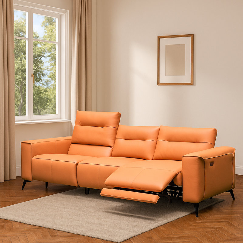Canapé inclinable électrique en cuir italien Luxe