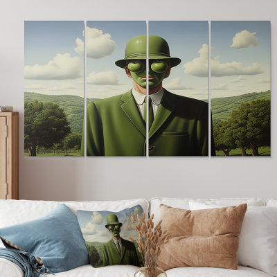 Portrait d'un homme vert surréalisme II - surréalisme, ensemble 4 pièces