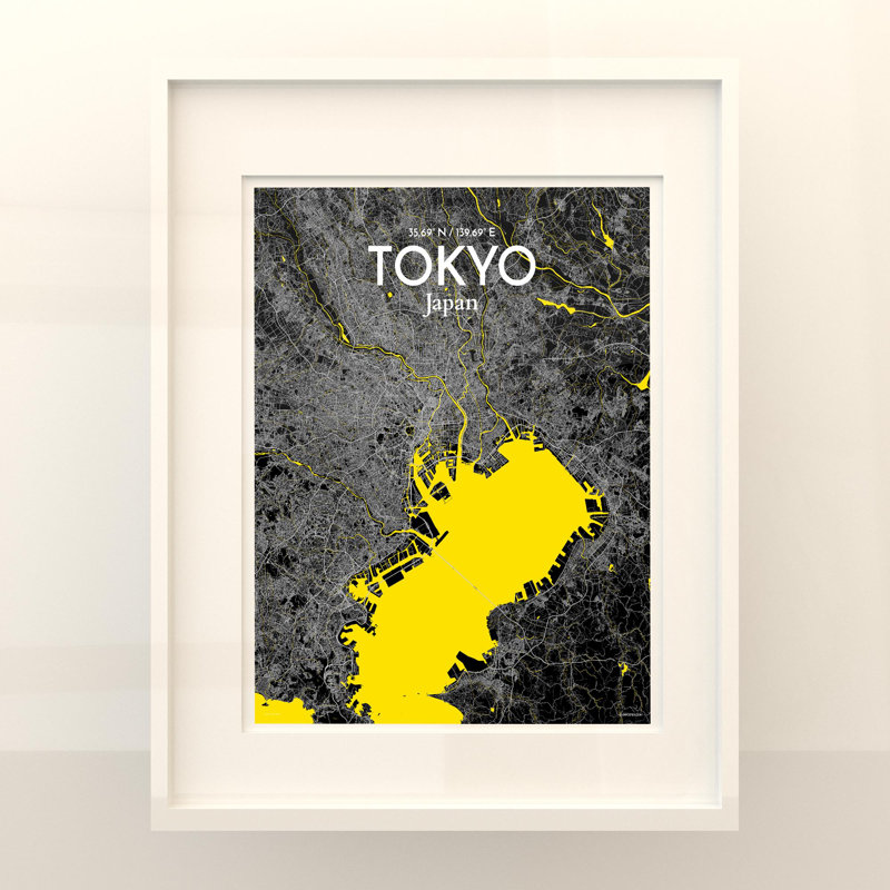 Tokyo City Map In Times - No Frame Print, 20cm H x 16cm W x 0.05cm D