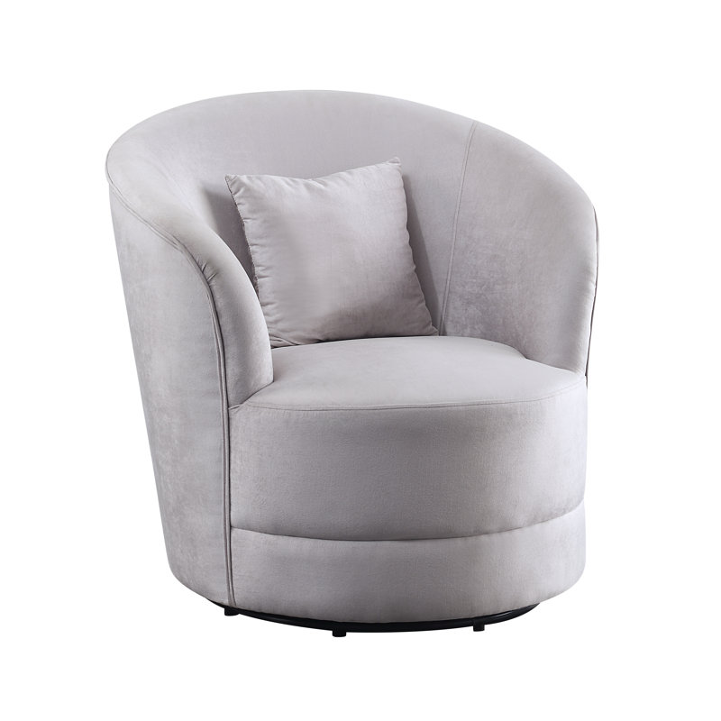 Tybalt Velvet Swivel Slipper Chair, Grey