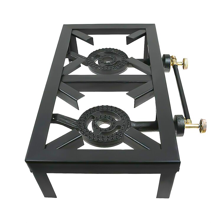 Cast Iron Double Burner Stainless Steel Portable Indoor Gas Stove