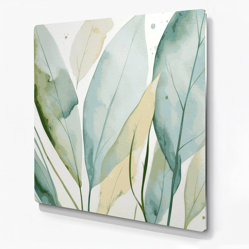«Thanksgiving Minimalist Leaf Designs», art mural en métal blanc, H 12 po x l 12 po