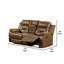 Causeuse inclinable manuelle Kius, similicuir brun, porte-gobelets l 70 po