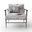 Doux gris clair et fleurs I - Fauteuil d'appoint rembourré à motif floral-1073665076