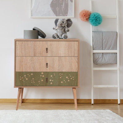 Modern Dresser with Wooden Legs, 31.5 x 35.0 x 15.7 inches | 100% Melamine Coated Particle Board, UV Digital Printing | Numerous Shelves, Wall-Mountable, Stylish & Functional Storage Solution for Any Bedroom