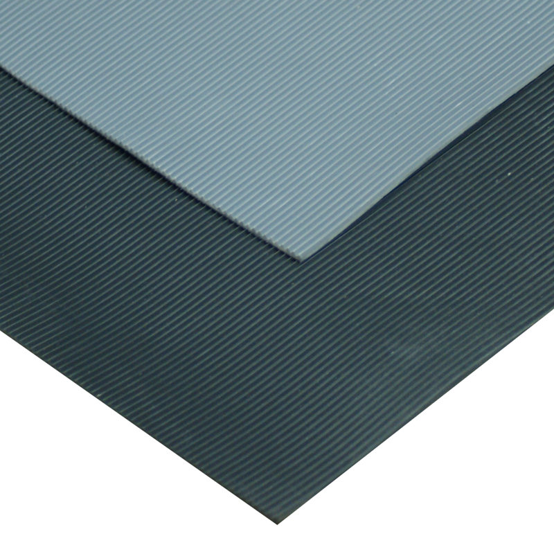 Black Thermoplastic Rubber Fine-Ribbed Garage Flooring Roll, 36'' x 24''