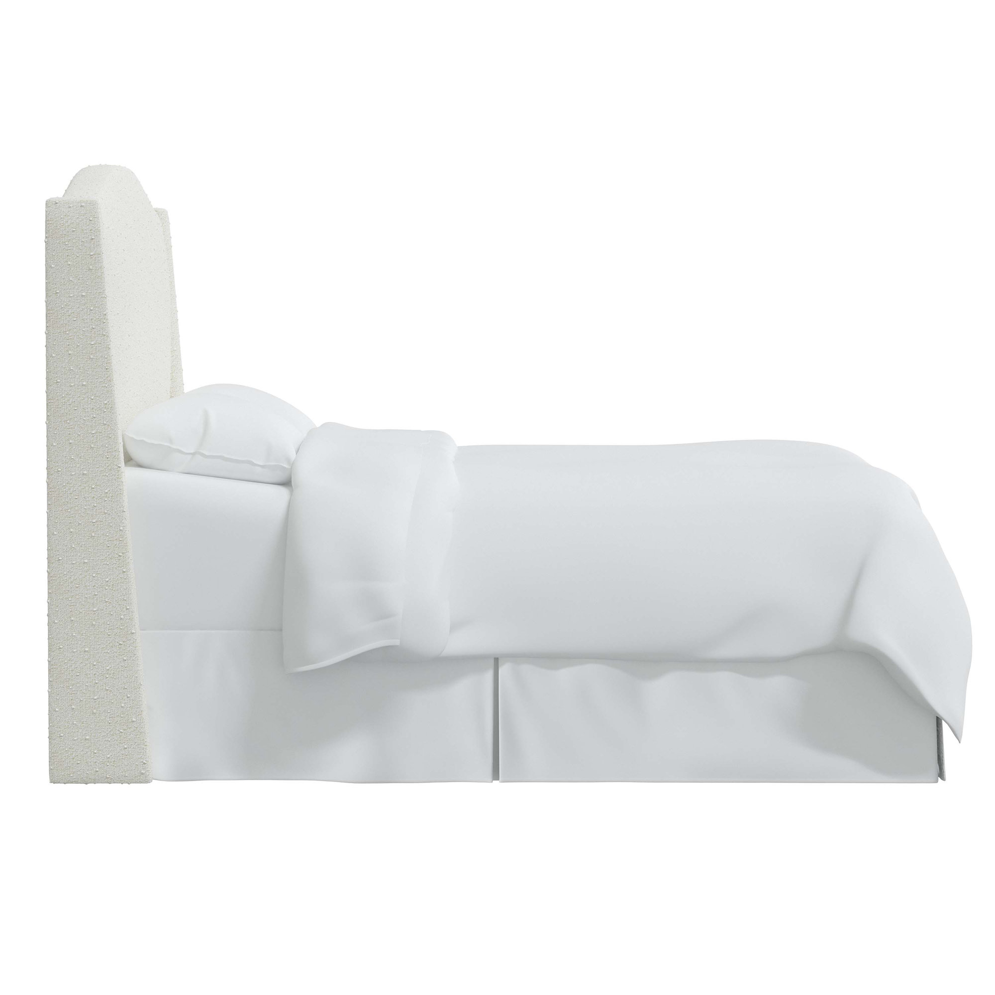 Byrd Upholstered Wingback Headboard, Classic Snow Boucle, Queen