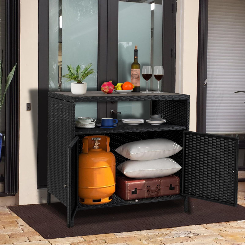 Tirath Rectangular Outdoor Buffet & Console Table, Grey
