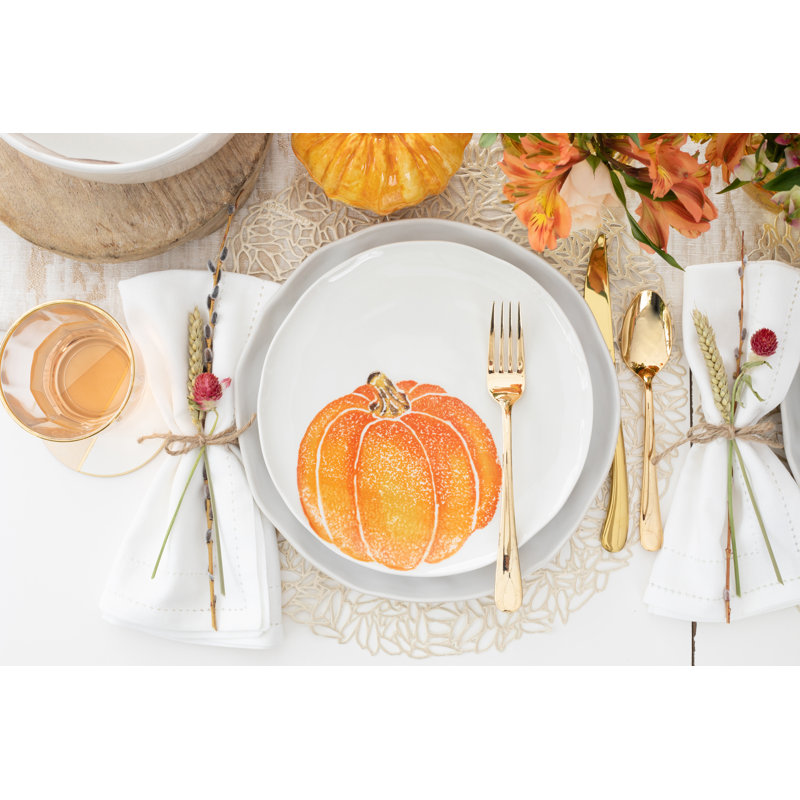 Pumpkins Handmade Earthenware Salad/Dessert Plate
