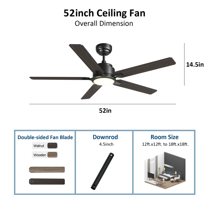 52'' Ceiling Fan with LED Lights