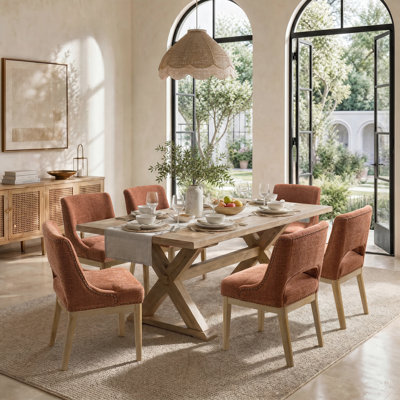 Chaise de salle à manger rembourrée avec dossier ouvert Kaler