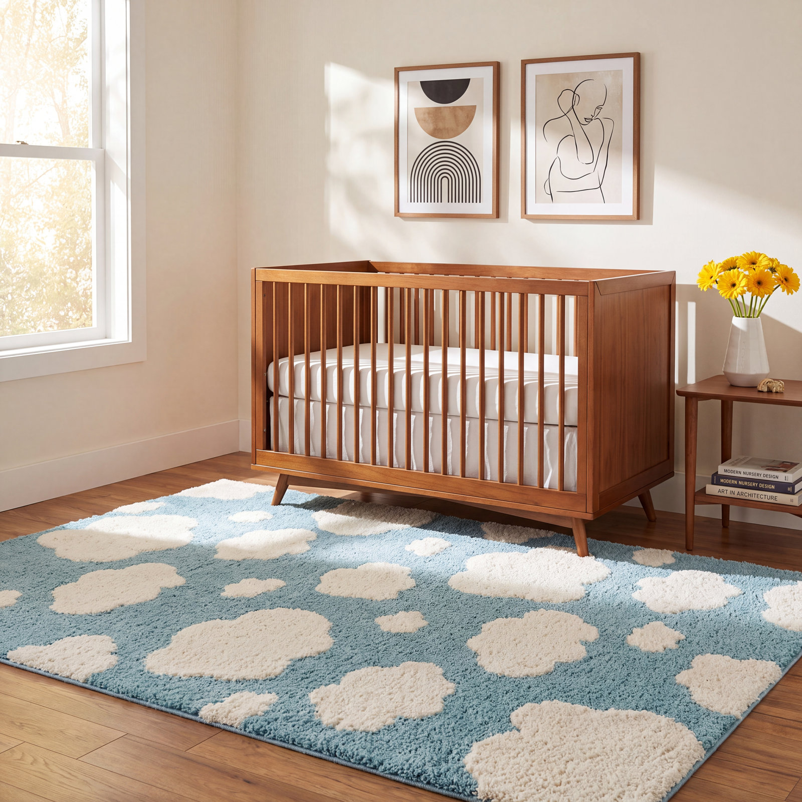 Primland Cloud Shag Area Rug, Rectangle 5'3" x 7', Blue