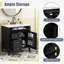 Meuble-lavabo moderne de 30 pouces avec lavabo supérieur, meuble-lavabo simple noir avec 2 tiroirs et tiroir basculant-1250555631-1250555630