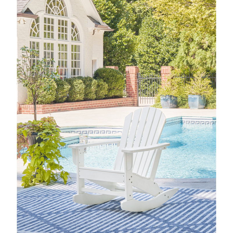 Chaise Adirondack berçante en plastique Zaire, Blanc