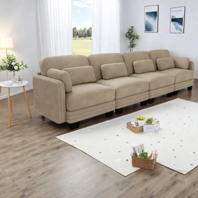 Canapé modulaire moderne en chenille Camel
