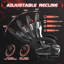 Adjustable Video Gaming Chair with Massage Swiveling PC & Racing Game Chair with Footrest-87771832
