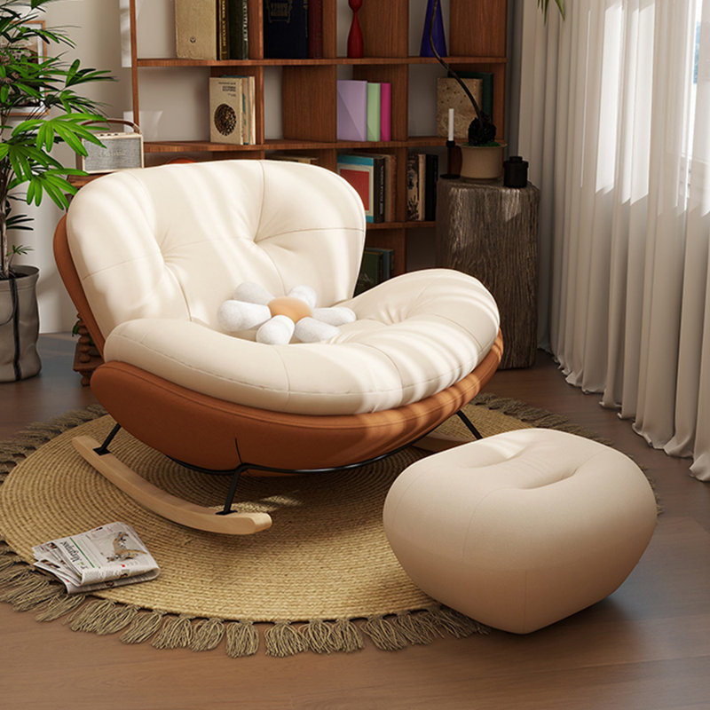 Chaise berçante Creative Fashion, Noir / brun / orange