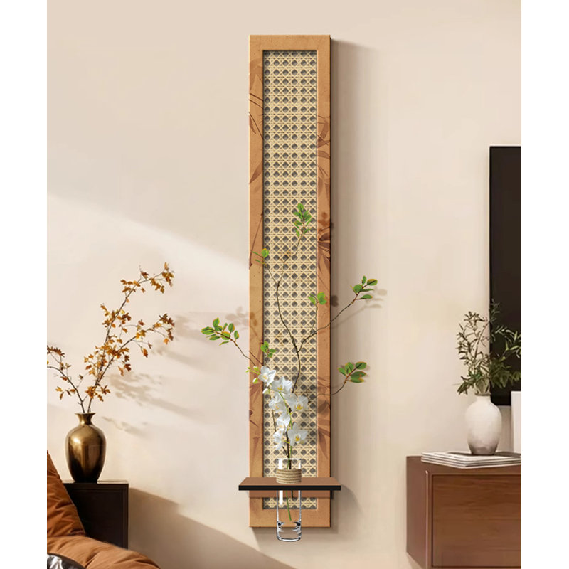 Art mural brun en grès, Brun, H 39,37 po x l 7,87 po x P 1,97 po