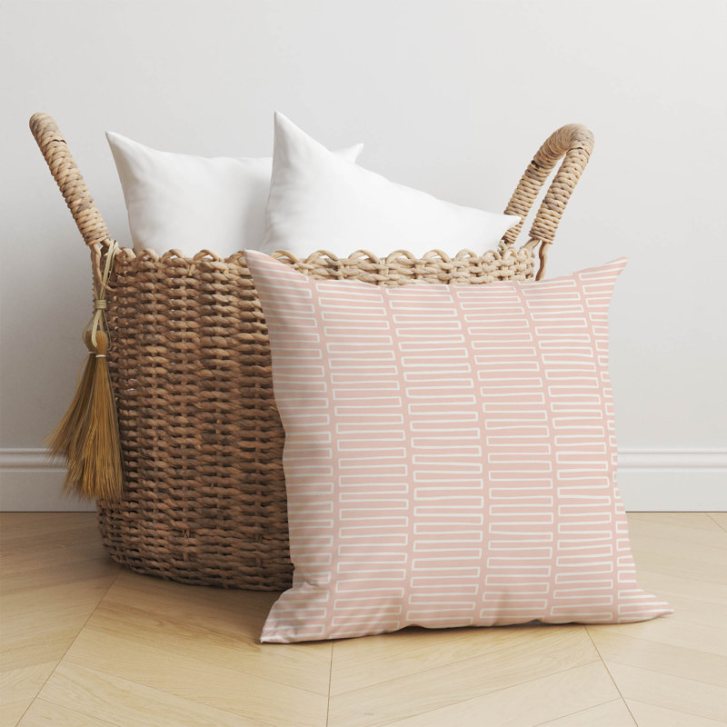Oreiller Block Maze, Rose, H 26 po x l 26 po