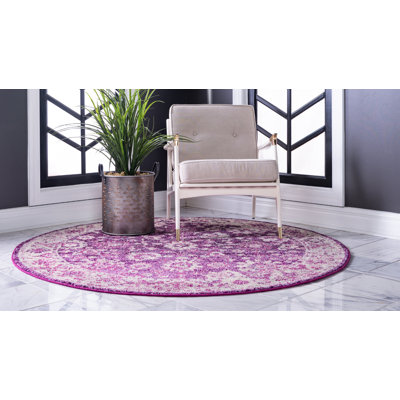 Tapis mauve / ivoire à motif abstrait Kalf