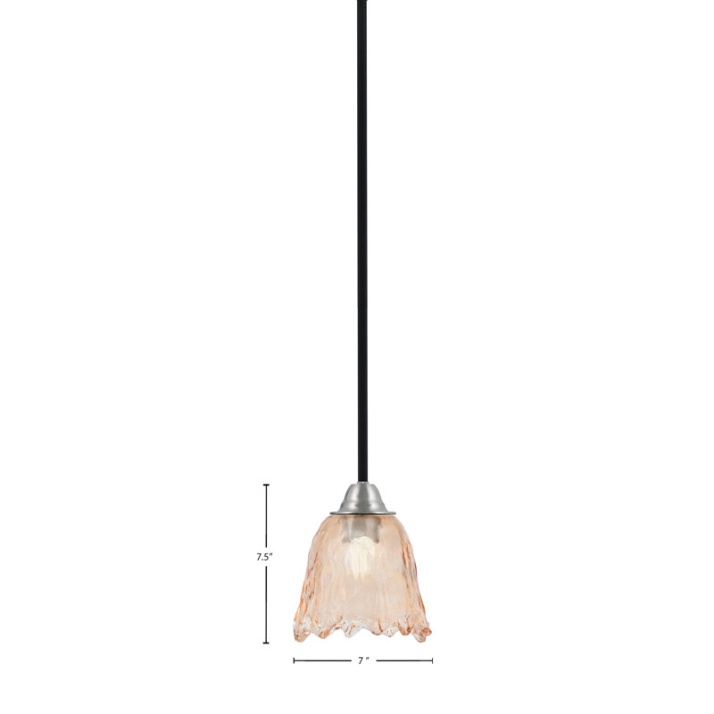 Ahern 1 - Light Pendant, Amber/Matte Black; Brushed Nickel
